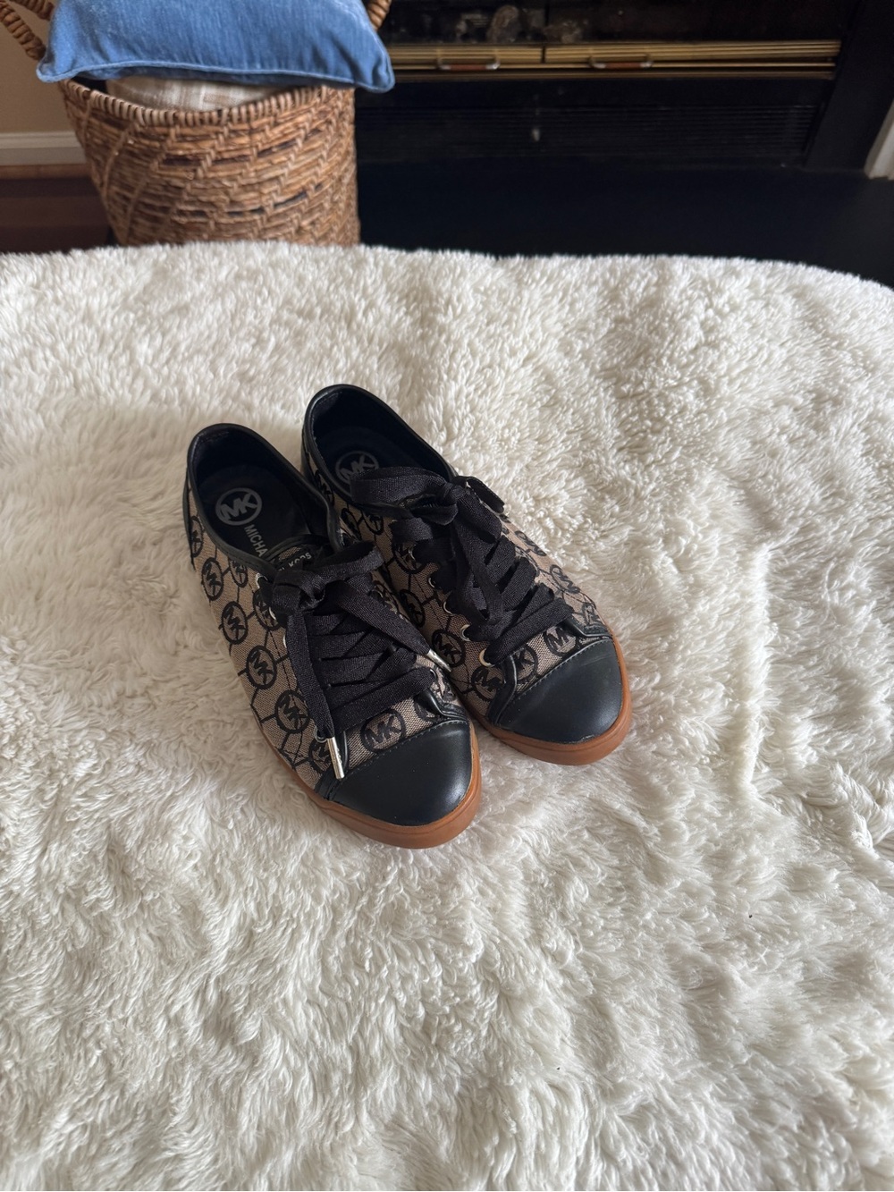 Michael Kors Logo Sneakers in Brown, Black & Tan